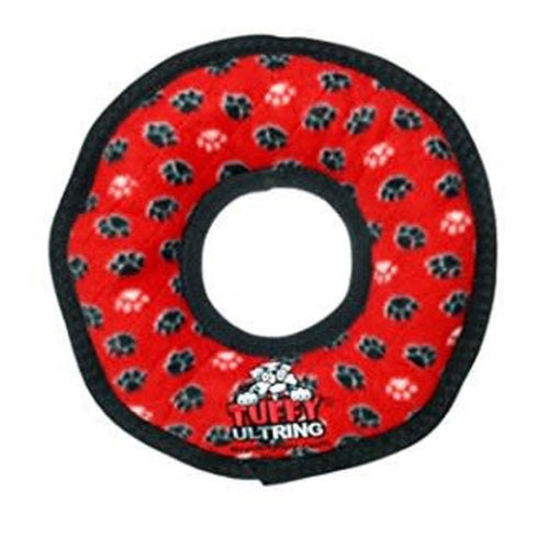 Tuffy's Jr. Ultimate Gear Ring Red Paws - Poudre Pet and Feed Supply