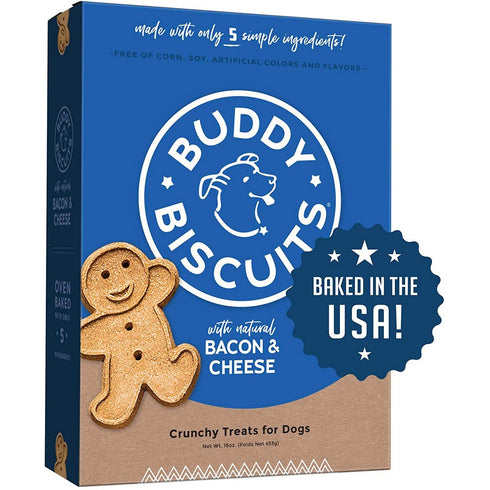 Buddy Biscuits Oven Baked Bacon Cheese Dog Treats 16oz - Poudre Pet and Feed Supply