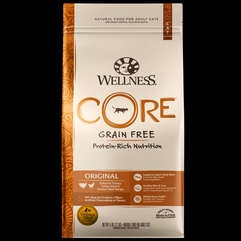 Wellness Core Original Turkey & Chicken Grain Free Dry Cat Food 5lb - Poudre Pet and Feed Supply
