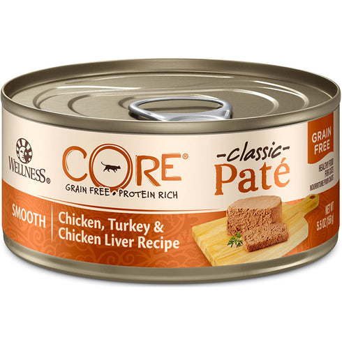 Wellness Core Chicken Turkey & Chicken Liver Pate Grain Free Wet Cat Food 5.5oz - Poudre Pet and Feed Supply