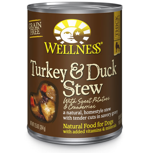 Wellness Grain Free Turkey & Duck Stew with Sweet Potatoes and Cranberries 12.5oz - Poudre Pet and Feed Supply