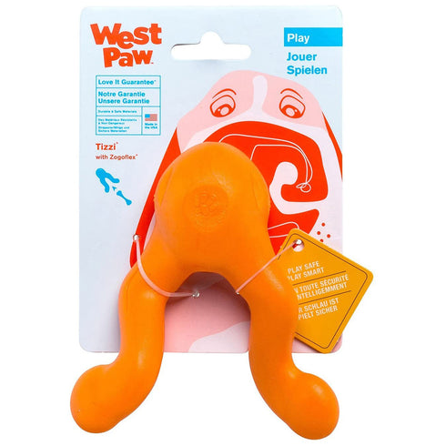 West Paw Zogoflex Tizzi Small Tangerine Dog Toy - Poudre Pet and Feed Supply