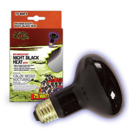 ZILLA Incandescent Night Black Heat Spot Bulb 75W - Poudre Pet and Feed Supply