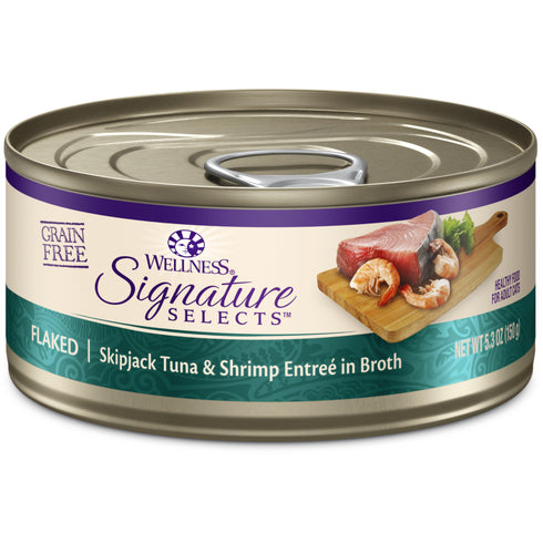 Wellness Signature Selects Flaked Skipjack Tuna & Shrimp 5.3oz - Poudre Pet and Feed Supply