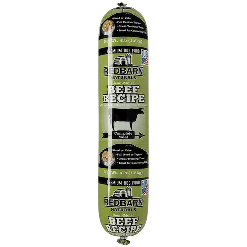 Redbarn Pet Products Natural Beef Recipe Rolled Food 4lb - Poudre Pet and Feed Supply