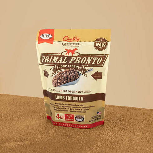 Primal Raw Frozen Pronto Lamb Formula Dog Food 4lb - Poudre Pet and Feed Supply