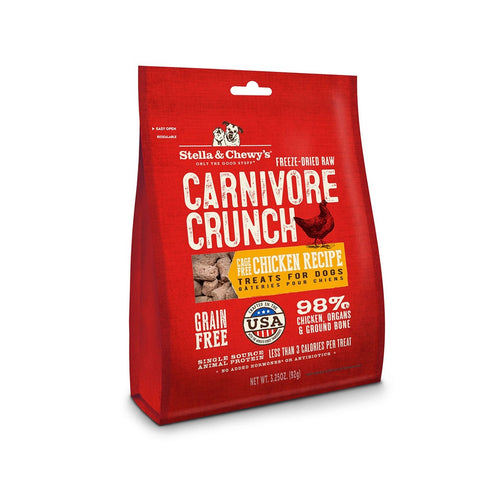 Stella and Chewys Carnivore Crunch Chicken Dog Treats 3.25oz - Poudre Pet and Feed Supply