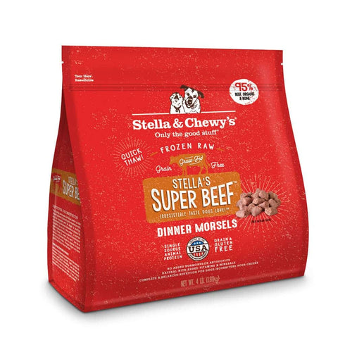 Stella and Chewys Stella's Super Beef Frozen Raw Dinner Morsels Dog Food 4lb - Poudre Pet and Feed Supply