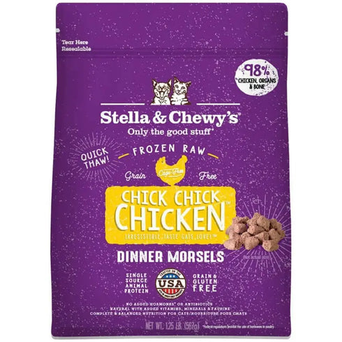 Stella and Chewys Chick, Chick Chicken Frozen Dinner Morsels Cat Food 1.25lb - Poudre Pet and Feed Supply