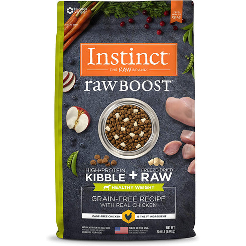 Instinct Raw Boost Chicken Healthy Weight Dog Food 20lb - Poudre Pet and Feed Supply
