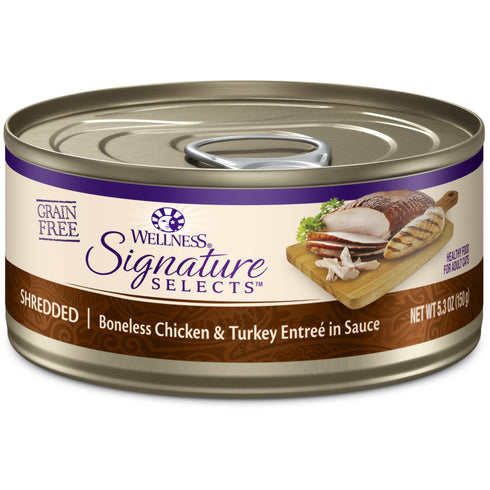 Wellness Signature Selects Shredded Chicken Turkey Canned Cat Food 2.8oz - Poudre Pet and Feed Supply