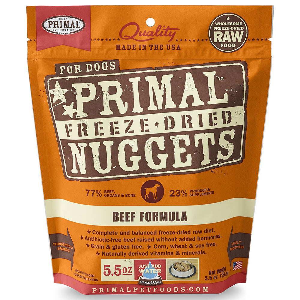 Primal FreezeDried Nuggets Beef Formula Dog Food 5.5oz Poudre Pet