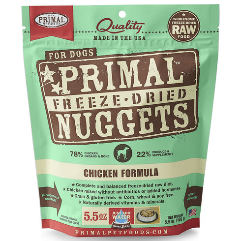 Primal Freeze-Dried Nuggets Chicken Formula Dog Food 5.5oz - Poudre Pet and Feed Supply