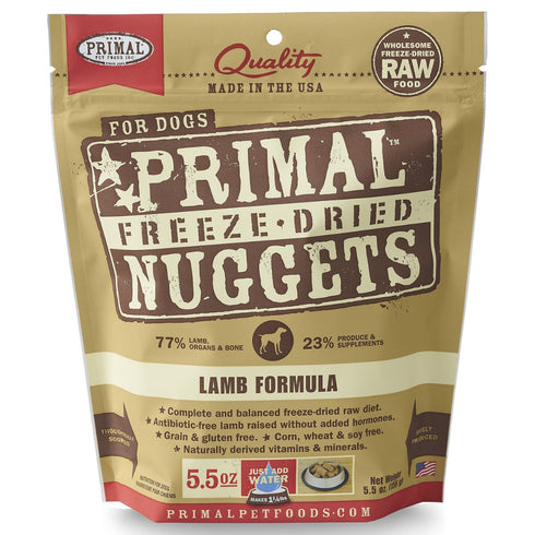 Primal Freeze-Dried Nuggets Lamb Formula Dog Food 5.5oz - Poudre Pet and Feed Supply