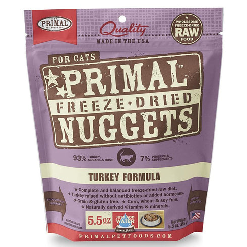 Primal Freeze-Dried Nuggets Turkey Formula Cat Food 14oz - Poudre Pet and Feed Supply