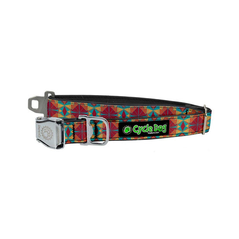Cycle Dog Red-Orange Kaleidoscope Dog Collar Medium - Poudre Pet and Feed Supply