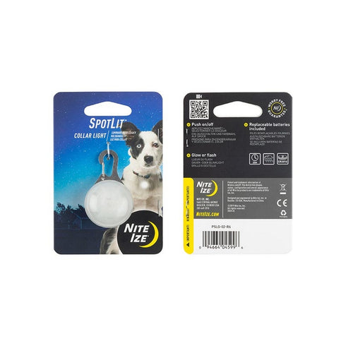 Nite Ize SpotLit Collar Light White - Poudre Pet and Feed Supply