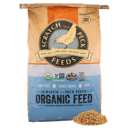 Scratch and Peck Feeds Naturally Free Organic Grower Feed for Chickens and Ducks 40lb - Poudre Pet and Feed Supply
