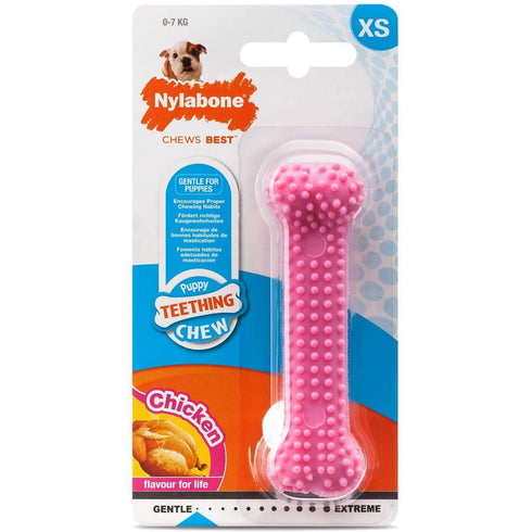 Nylabone Chicken Puppy Pink Dental Bone X-Small - Poudre Pet and Feed Supply