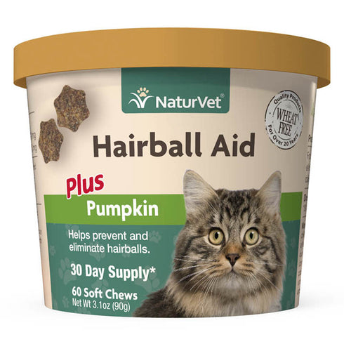 Naturvet Hairball Aid 60 Soft Chews 3.1oz - Poudre Pet and Feed Supply