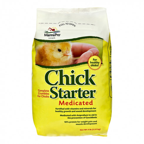 Manna Pro Chick Starter Medicated 5lb - Poudre Pet and Feed Supply
