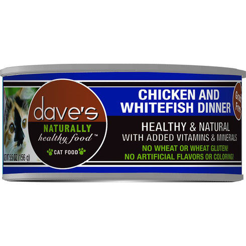 Dave's Pet Food Naturally Healthy Chicken & Whitefish Dinner Grain-Free Wet Cat Food 5.5oz - Poudre Pet and Feed Supply
