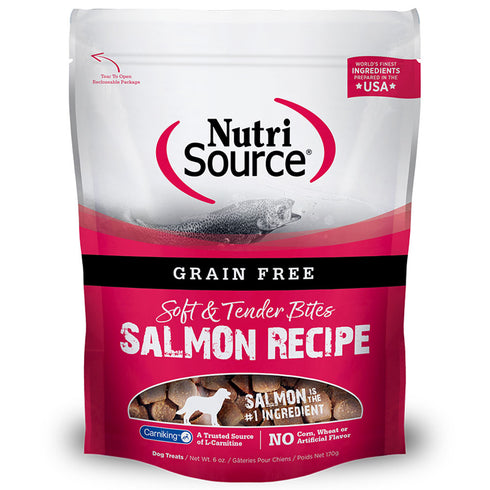 Nutrisource Grain Free Salmon Bites Dog Treats 6oz - Poudre Pet and Feed Supply