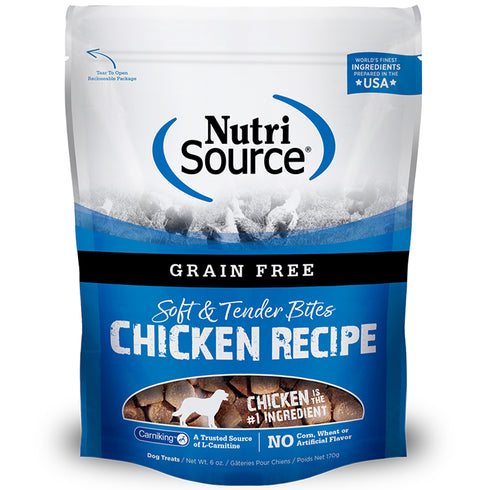 Nutrisource Soft & Tender Grain Free Chicken Bites Dog Treats 6oz - Poudre Pet and Feed Supply
