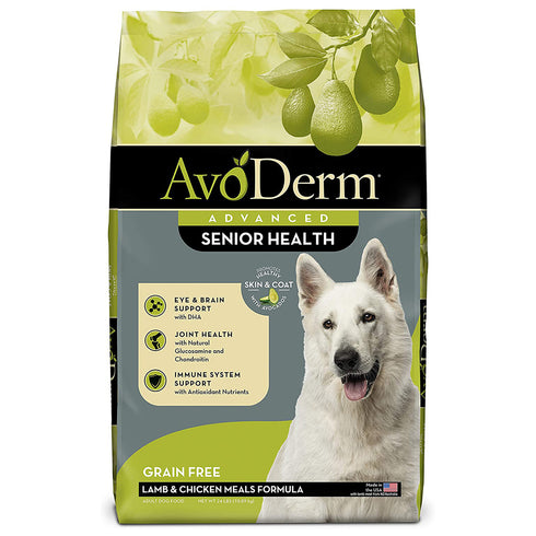 AvoDerm Advanced Senior Health Lamb & Chicken Formula Dry Dog Food 24lb - Poudre Pet and Feed Supply
