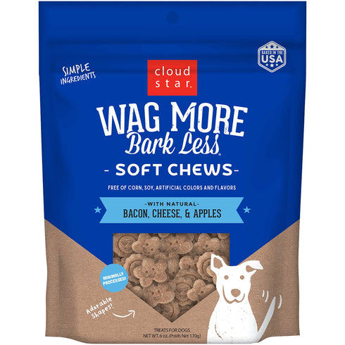 Cloud Star Wag More Bark Less Soft & Chewy with Bacon, Cheese & Apples Dog Treats 6oz - Poudre Pet and Feed Supply