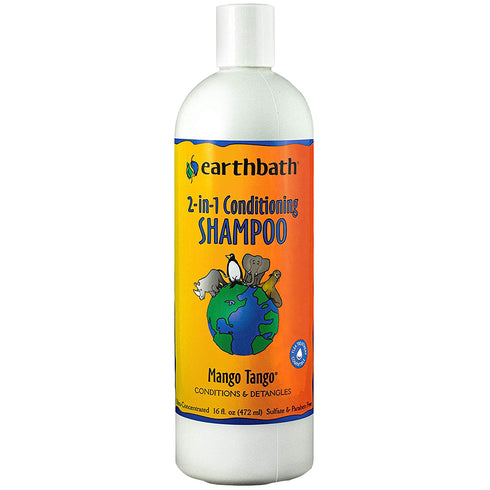 earthbath Mango Tango 2-in-1 Cat & Dog Conditioning Shampoo 16oz - Poudre Pet and Feed Supply