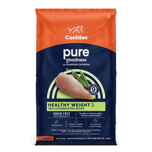 Canidae PURE Grain Free, Limited Ingredient Healthy Weight Dry Dog Food, Chicken and Pea, 24lbs - Poudre Pet and Feed Supply