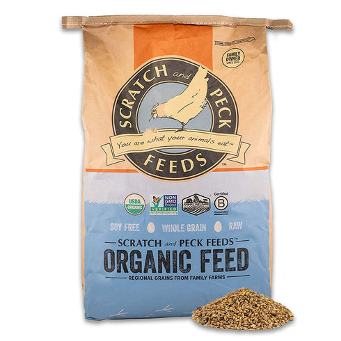 Scratch and Peck Naturally Free Organic Grower Feed For Chickens & Ducks 40lb - Poudre Pet and Feed Supply