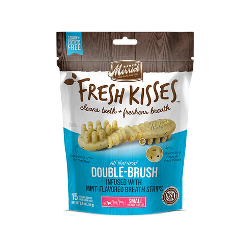 Merrick Fresh Kisses Mint Breath Strips For Small Dogs, 15 Pieces - Poudre Pet and Feed Supply