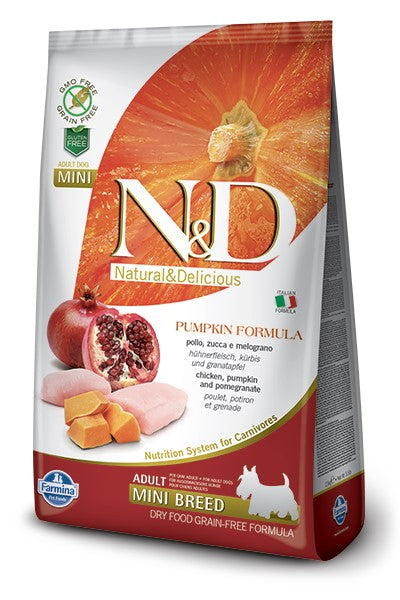 Farmina N&D Pumpkin Grain-Free Chicken & Pomegranate Adult Mini Dog Recipe 5.5lb - Poudre Pet and Feed Supply