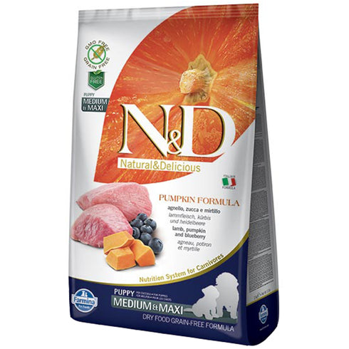 Farmina N&D Pumpkin Grain-Free Lamb & Blueberry Adult Medium/Maxi Recipe 26.4lb - Poudre Pet and Feed Supply