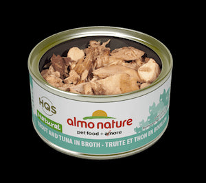 Almo Nature HQS Natural Trout and Tuna in Broth Cat Food 2.47oz - Poudre Pet and Feed Supply