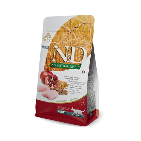 Farmina N&D Ancestral Grain Chicken & Pomegranate Adult Dry Cat Food 3.3lb - Poudre Pet and Feed Supply