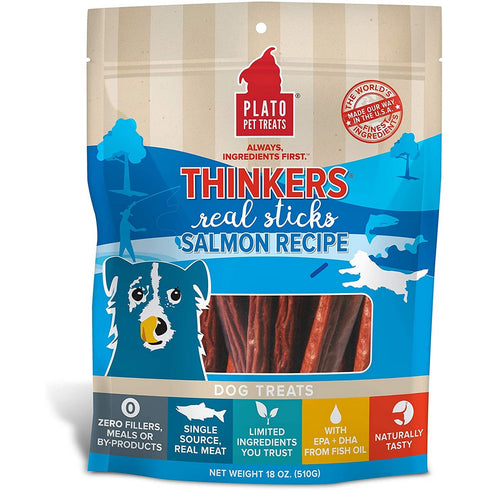 Plato Thinkers Real Sticks Salmon Recipe 18oz - Poudre Pet and Feed Supply
