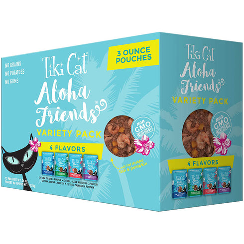 Tiki Cat Aloha Friends Grain Free Wet Cat Food Pouch 12Pk - Poudre Pet and Feed Supply