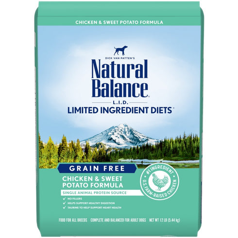 Natural Balance Grain Free L.I.D. Chicken & Sweet Potato Dry Dog Food 12lb - Poudre Pet and Feed Supply