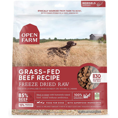 Open Farm Freeze Dried Raw Grass-Fed Beef Dry Dog Food 13.5oz - Poudre Pet and Feed Supply