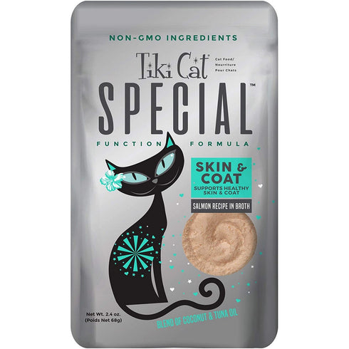Tiki Cat Special Skin & Coat Salmon Recipe in Broth Cat Food 2.4oz - Poudre Pet and Feed Supply