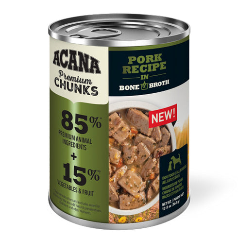 Acana Premium Chunks Pork Recipe in Bone Broth Canned Dog Food 12.8oz - Poudre Pet and Feed Supply