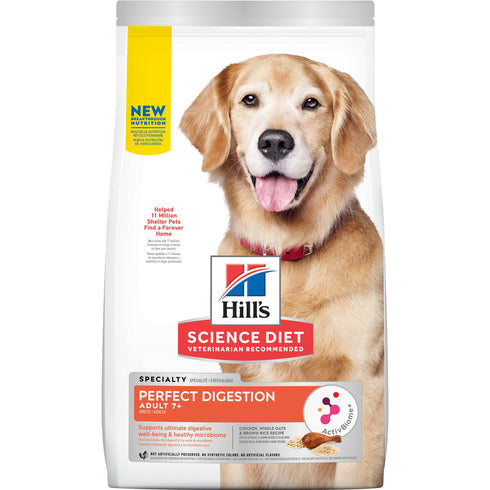 Hill's Science Diet Adult 7+ Perfect Digestion Chicken Whole Oats & Brown Rice Dry Dog Food 3.5lb - Poudre Pet and Feed Supply