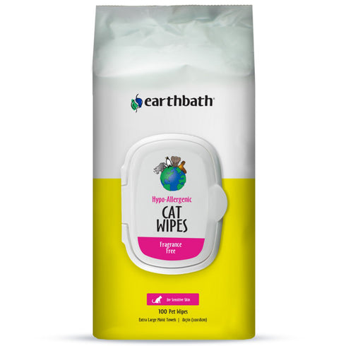 Earthbath Hypo-Allergenic Cat Wipes 100Ct - Poudre Pet and Feed Supply