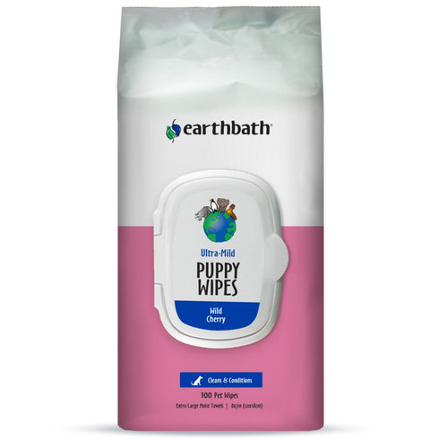Earthbath Puppy Grooming Wipes Wild Cherry 100Ct - Poudre Pet and Feed Supply