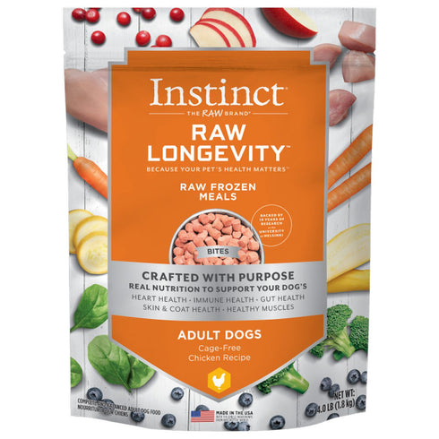 Instinct Nature's Variety Longevity Frozen Bites Chicken Dry Dog Food 4lb - Poudre Pet and Feed Supply