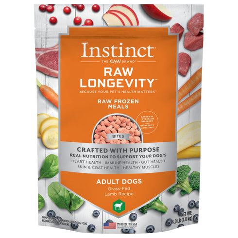 Instinct Nature's Variety Longevity Frozen Bites Lamb Dry Dog Food 4lb - Poudre Pet and Feed Supply