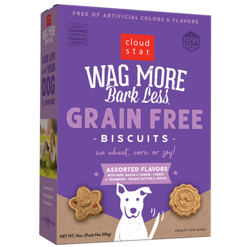 Cloud Star Wag More Bark Less Grain Free Assorted Flavors Dog Treats 14oz - Poudre Pet and Feed Supply